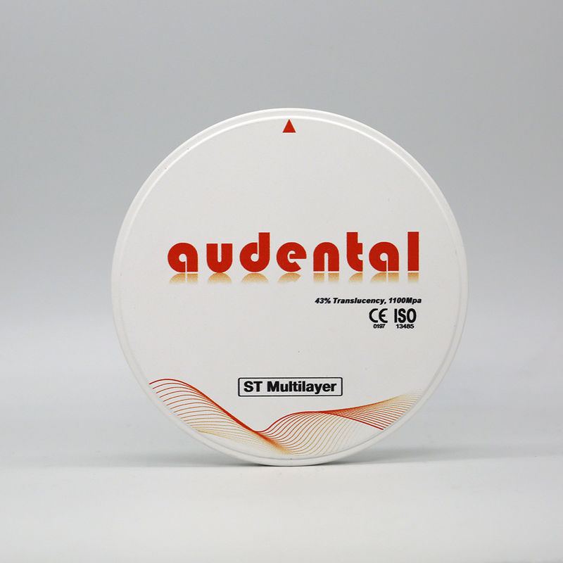 Audental 98 ST ডেন্টাল জিরকোনিয়া ব্লক 1100MPA 43% TRANSLUCENCY রঙ A1,A2,A3
