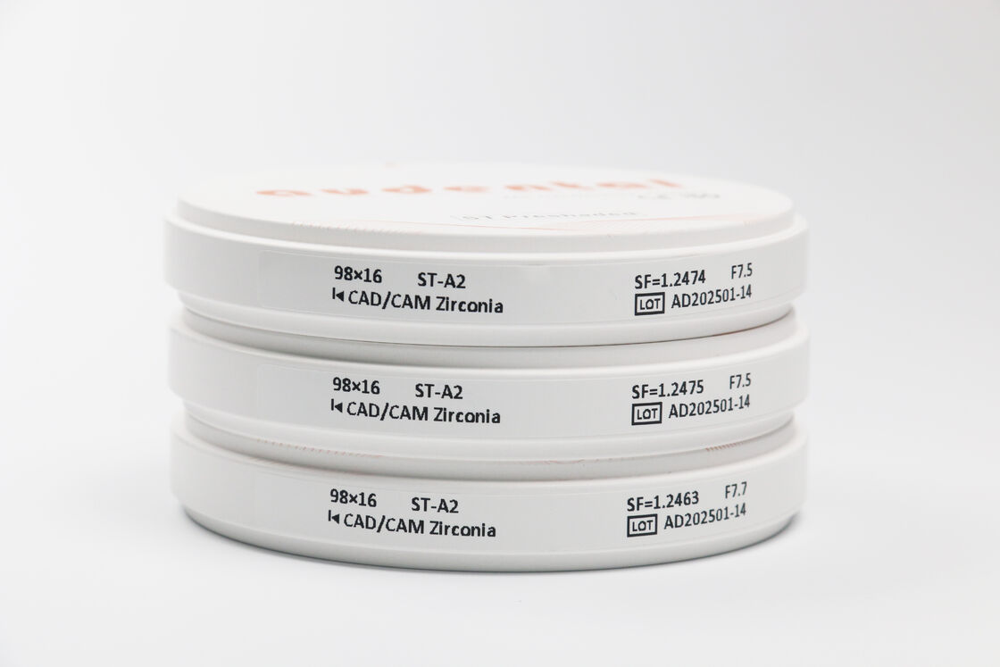 প্রাক-ছায়াময় জিরকনিয়াম ব্লক যা প্রমাণিত জৈব সামঞ্জস্যতা এবং নিরাপদ দাঁতের জন্য মেডিকেল ডিভাইস প্রয়োজনীয়তার সাথে সম্মতি দেয়