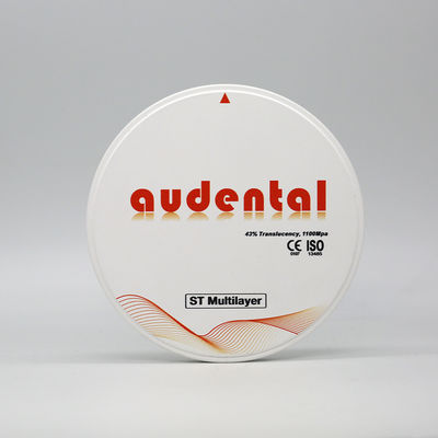 Audental 98 ST ডেন্টাল জিরকোনিয়া ব্লক 1100MPA 43% TRANSLUCENCY রঙ A1,A2,A3