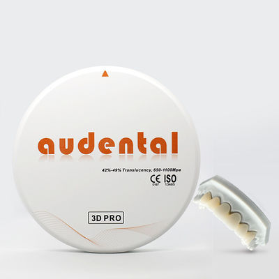 Audental 98mm উচ্চ স্বচ্ছ জিরকোনিয়া ডেন্টাল ল্যাব ব্লক পেশাদার CAD CAM 3D প্রো সরবরাহকারী